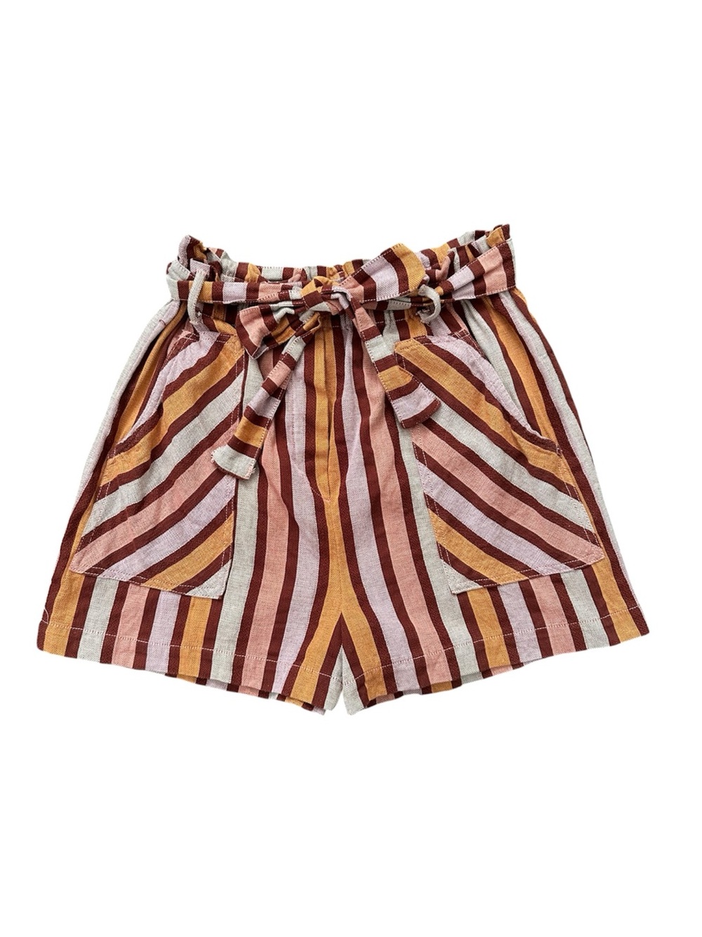Anthropologie striped paper bag shorts
